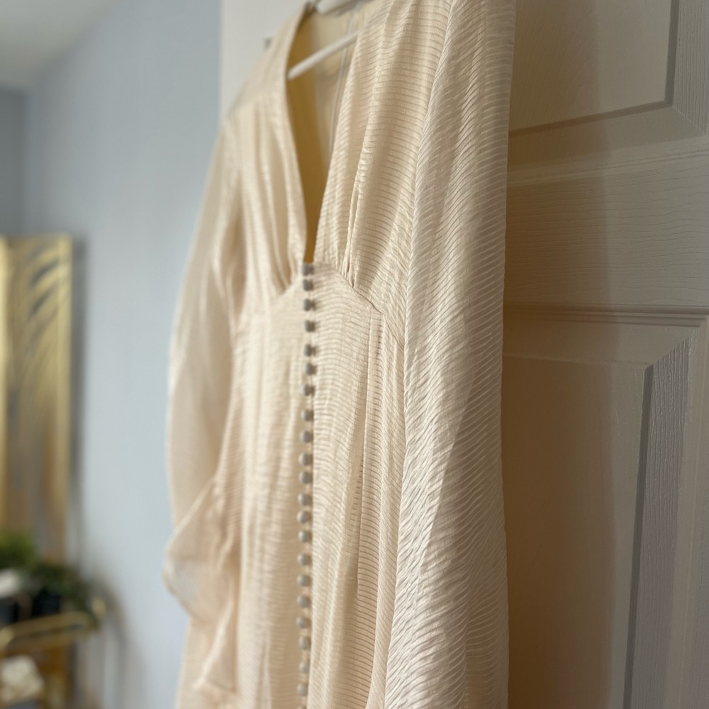 Cream ruffle maxi dress